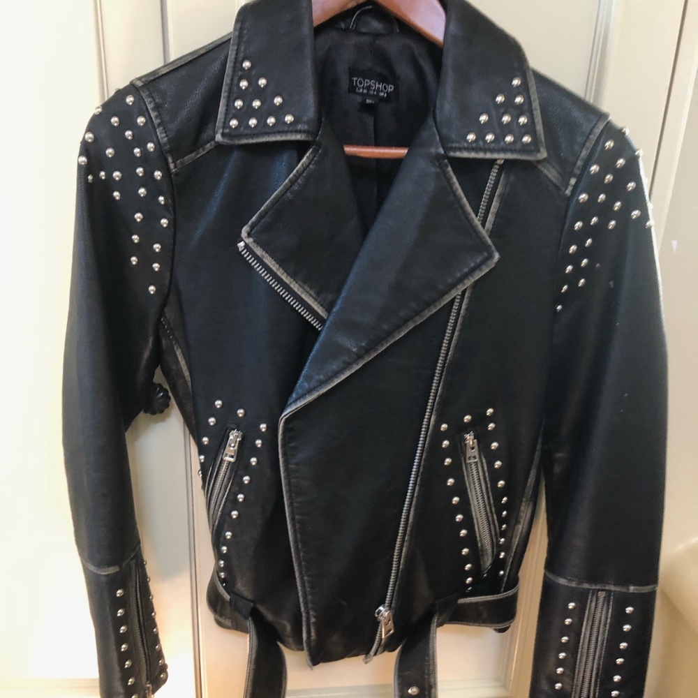 Top Shop Studded Leather Jacket